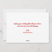 クリスマスホリデーピースオンアースウォーターカラーレッド シーズンカード (裏面)