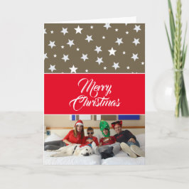 クリスマスホリデーファミリーフォトレッド シーズンカード