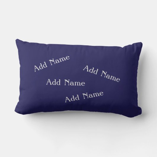 クリスマスホリデーファミリー名ブルーホワイトスノーフレーク ランバークッション (裏面)