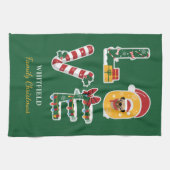 クリスマスホリデーファミリー引っ越し祝いパーティー キッチンタオル (横)