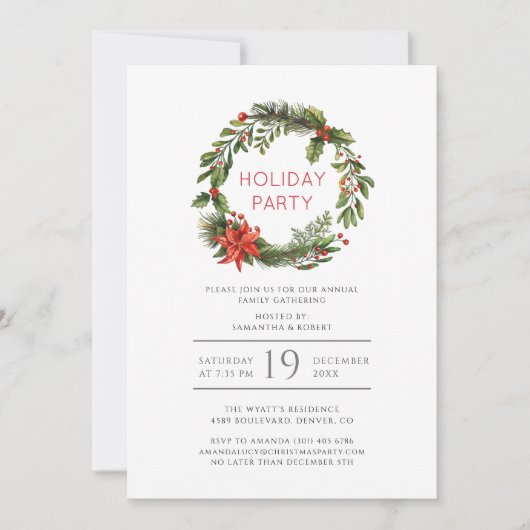 クリスマスホリデーファミリー懇親会パーティー 招待状 (正面)