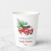 クリスマスホリデーファミリー懇親会レッドトラック 紙コップ (裏面)