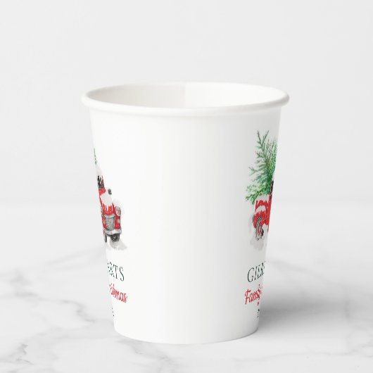 クリスマスホリデーファミリー懇親会レッドトラック 紙コップ (左)
