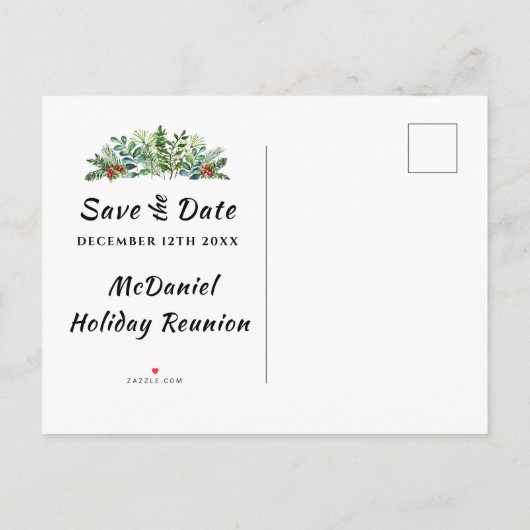 クリスマスホリデーファミリー懇親会保存日付 案内ポストカード (裏面)