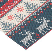 クリスマスホリデーフェイクニットパターンノルディックテーマ ショートテーブルランナー (コーナー)