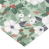 クリスマスホリデーフェスティバルエレガントグリーンフローラ ショートテーブルランナー (コーナー)