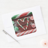 クリスマスホリデーフェスティバルキャンディケーンキャンディハート スクエアシール (封筒)