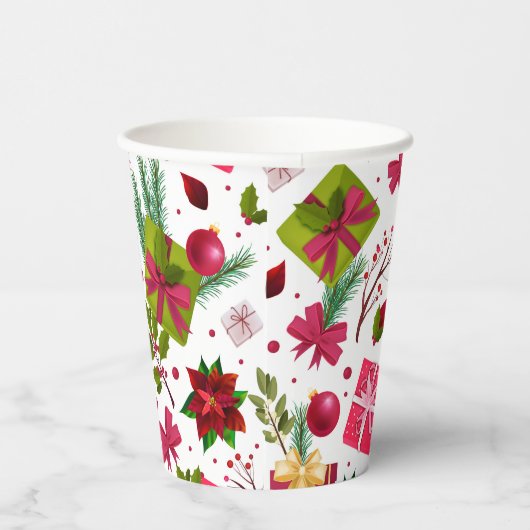 クリスマスホリデーフェスティバルギフトフローラ冬 紙コップ (右)