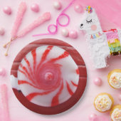 クリスマスホリデーフェスティバルペパーミントの渦巻きキャンディ ペーパープレート (パーティー)