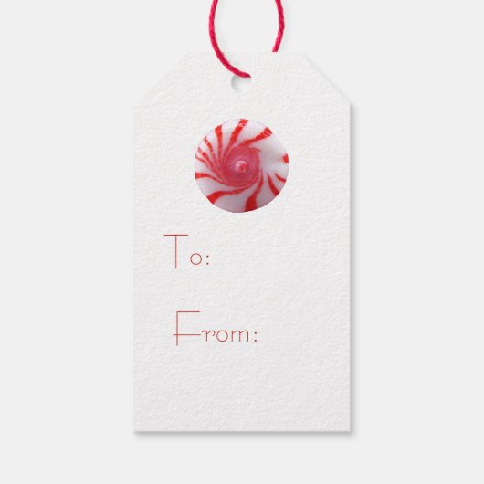 クリスマスホリデーフェスティバルペパーミントスワールキャンディ ギフトタグ (裏面)