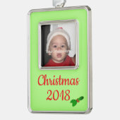 クリスマスホリデーフォトオーナメント シルバープレートフレームオーナメント (左)