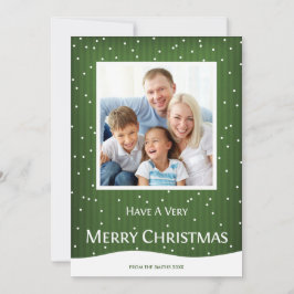 クリスマスホリデーフォトカードグリーンストライプ シーズンカード