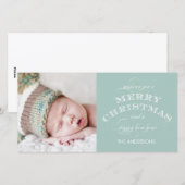 クリスマスホリデーフォトカードグリーン シーズンカード (正面/裏面)