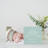 クリスマスホリデーフォトカードグリーン シーズンカード (スタンド正面)