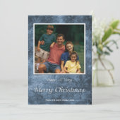 クリスマスホリデーフォトカードブルースノーフレーク シーズンカード (スタンド正面)