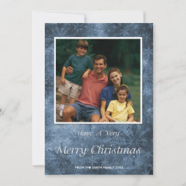 クリスマスホリデーフォトカードブルースノーフレーク シーズンカード