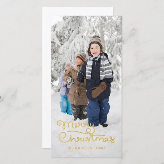 クリスマスホリデーフォトカード |手書き文字 シーズンカード (正面/裏面)