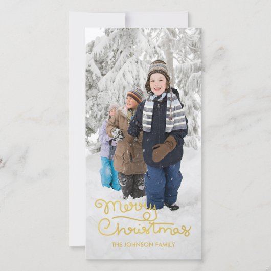 クリスマスホリデーフォトカード |手書き文字 シーズンカード (正面)