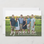クリスマスホリデーフォトジョイ平和ラブスノーフレーク シーズンカード (正面)