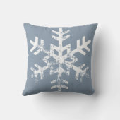 クリスマスホリデーフォトスノーフレークスダスティブルー クッション (裏面)