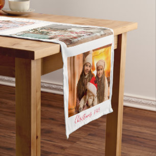 クリスマスホリデーフォトネームHome Decor Keepsake ミディアムテーブルランナー