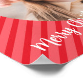 クリスマスホリデーフォトフェスティバルレッドストライプの ポスター (角)