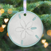 クリスマスホリデーフォトブルービーチサンドドルシー セラミックオーナメント