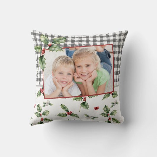 クリスマスホリデーフォトプライド水の色フローラ クッション (裏面)