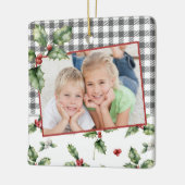 クリスマスホリデーフォトプライド水の色フローラ セラミックオーナメント (左)