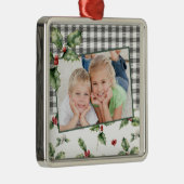 クリスマスホリデーフォトプライド水の色フローラ メタルオーナメント (右)