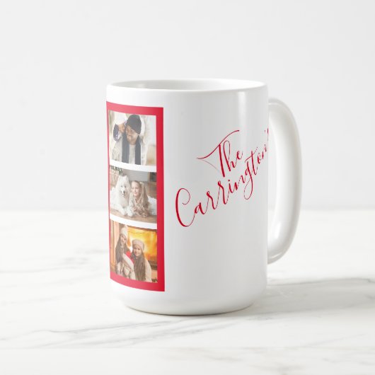 クリスマスホリデーフォトホームデコーキープサケ コーヒーマグカップ (正面右)