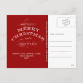 クリスマスホリデーフォトポストカードレッド シーズンポストカード (裏面)