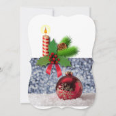 クリスマスホリデーフラットグリーティングカードキャンドル カード (裏面)