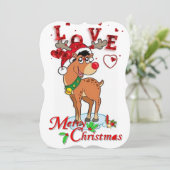 クリスマスホリデーフラットグリーティングカードトナカイ カード (スタンド正面)