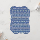 クリスマスホリデーフラットグリーティングカードブルー カード (正面/裏面インサイチュ)