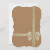 クリスマスホリデーフラットグリーティングカードベージュボウ カード (正面)