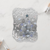 クリスマスホリデーフラットグリーティングカードホワイトハト カード (正面/裏面インサイチュ)