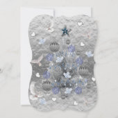 クリスマスホリデーフラットグリーティングカードホワイトハト カード (裏面)