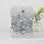 クリスマスホリデーフラットグリーティングカードホワイトハト カード (スタンド正面)