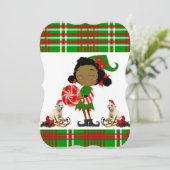 クリスマスホリデーフラットグリーティングカード、アフリカ小妖精や小人 カード (スタンド正面)