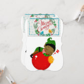 クリスマスホリデーフラットグリーティングカード(アフリカ) カード (正面/裏面インサイチュ)