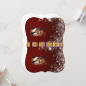 クリスマスホリデーフラットグリーティングカード、イエスキリスト カード (正面/裏面インサイチュ)