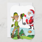 クリスマスホリデーフラットグリーティングカード，サンタゴルフ カード (正面)