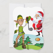 クリスマスホリデーフラットグリーティングカード，サンタゴルフ カード (裏面)