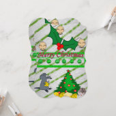 クリスマスホリデーフラットグリーティングカード、ネズミ カード (正面/裏面インサイチュ)