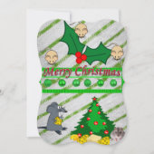 クリスマスホリデーフラットグリーティングカード、ネズミ カード (正面)