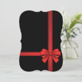 クリスマスホリデーフラットグリーティングカード、レッドボウ カード (スタンド正面)