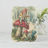 クリスマスホリデーフラットグリーティングカード、ヴィンテージ小妖精や小人 カード (スタンド正面)