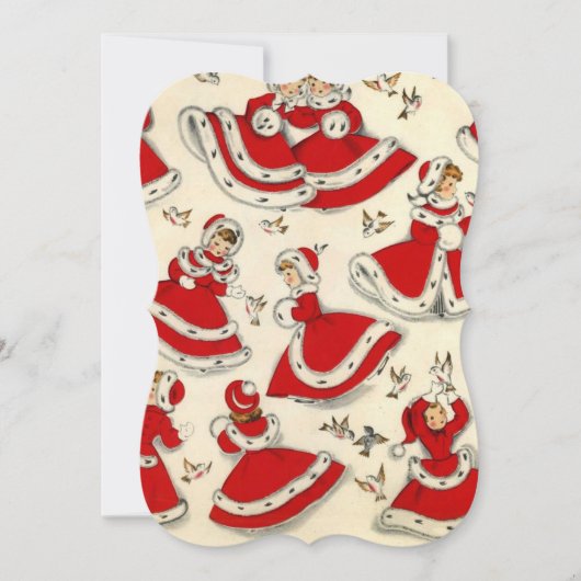 クリスマスホリデーフラットグリーティングカード、ヴィンテージ カード (正面)