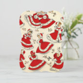 クリスマスホリデーフラットグリーティングカード、ヴィンテージ カード (スタンド正面)